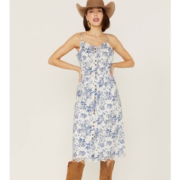 BEYOND THE RADAR WOMEN'S FLORAL SLEEVELESS MIDI DRESS Size M - Picture 1 of 14